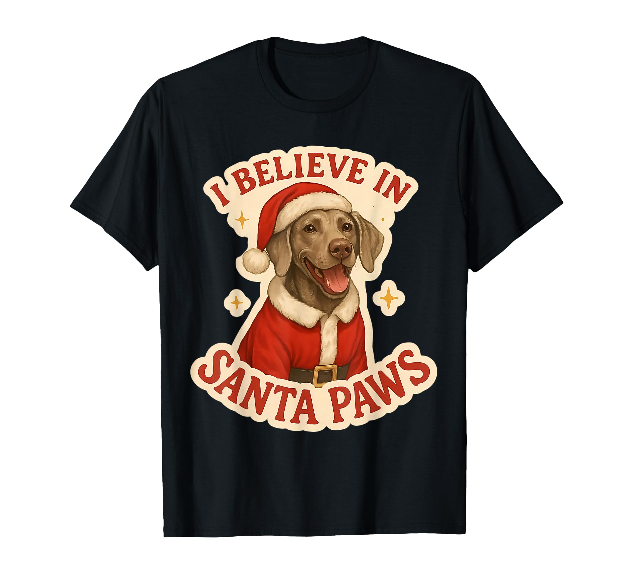 I Believe Santa Paws Weimaraner Dog T-Shirt - Aesthetic Graphic Men Women - T-Shirt, Sweatshirt, Hoodie