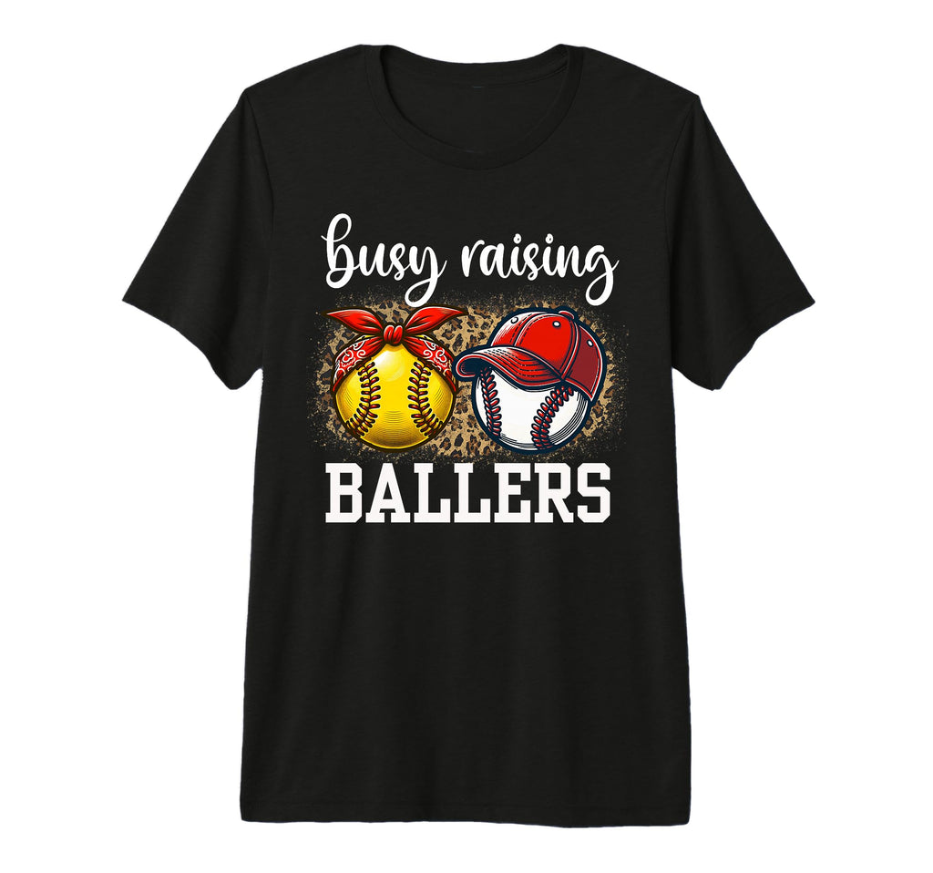 Busy Raising Ballers Softball And T-Shirt - Custom Art Print for Adults - T-Shirt, Sweatshirt, Hoodie