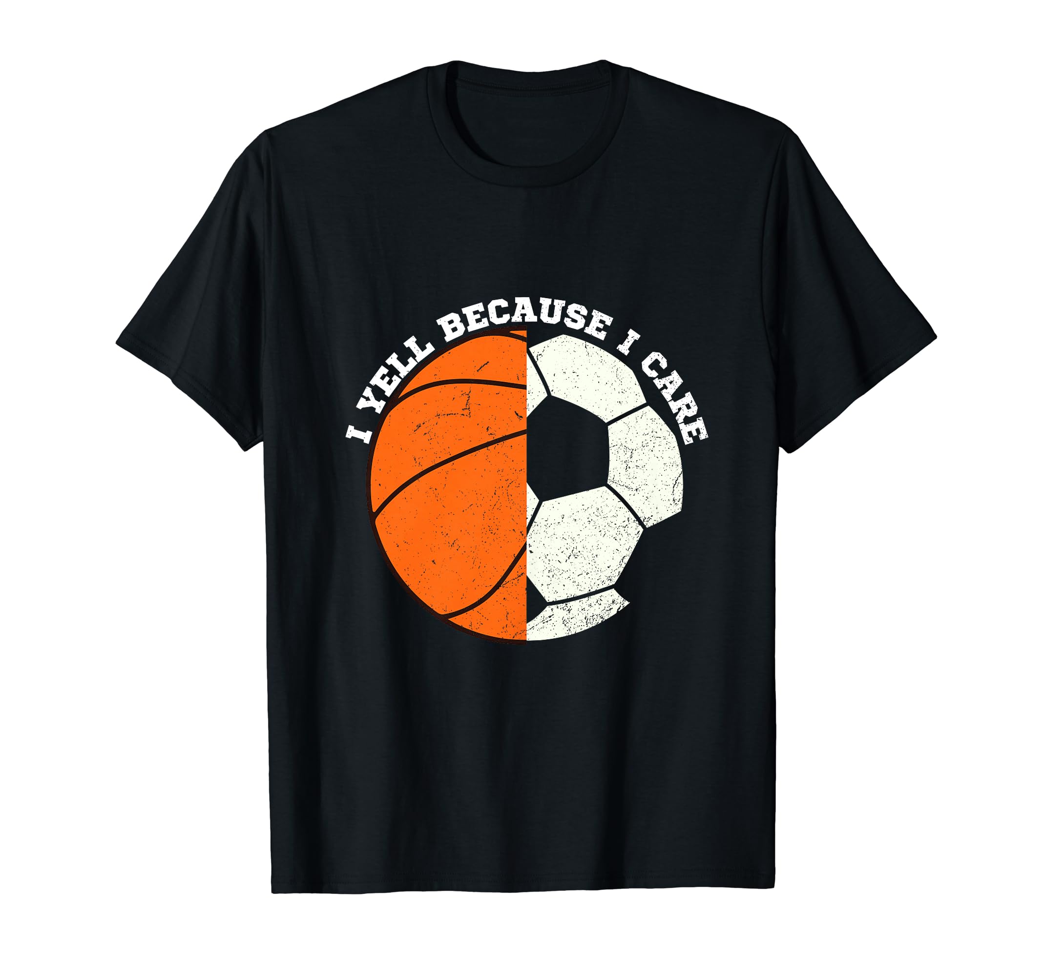 I Yell Because I Care Funny Soccer T-Shirt - Minimalist Print Unisex - T-Shirt, Sweatshirt, Hoodie