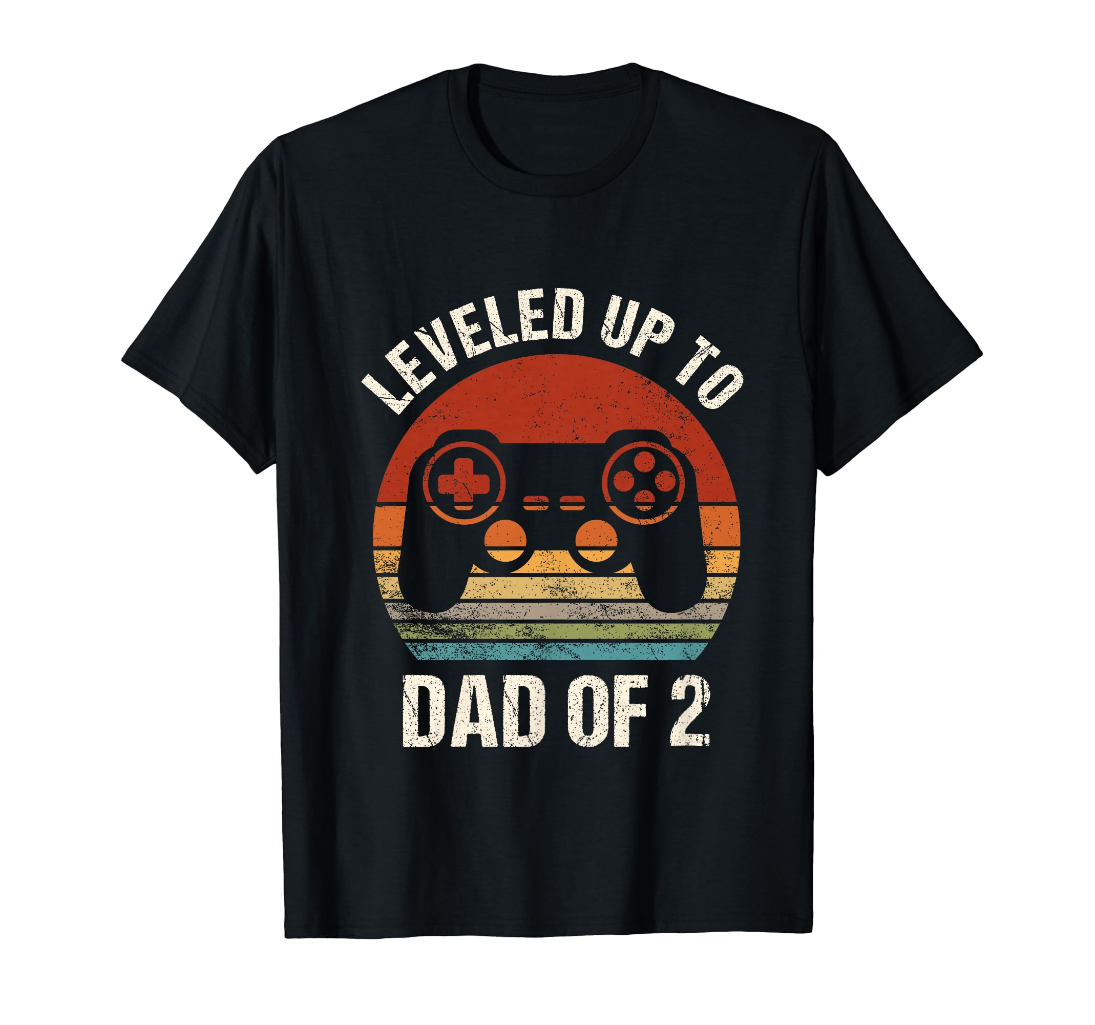 Leveled Up To Dad 2 Gamer Dad Fathers T-Shirt - Unique Graphic for Adults - T-Shirt, Sweatshirt, Hoodie