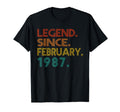 Legend Since February 1987 1987 Birthday T-Shirt - Aesthetic Graphic Unisex - T-Shirt, Sweatshirt, Hoodie