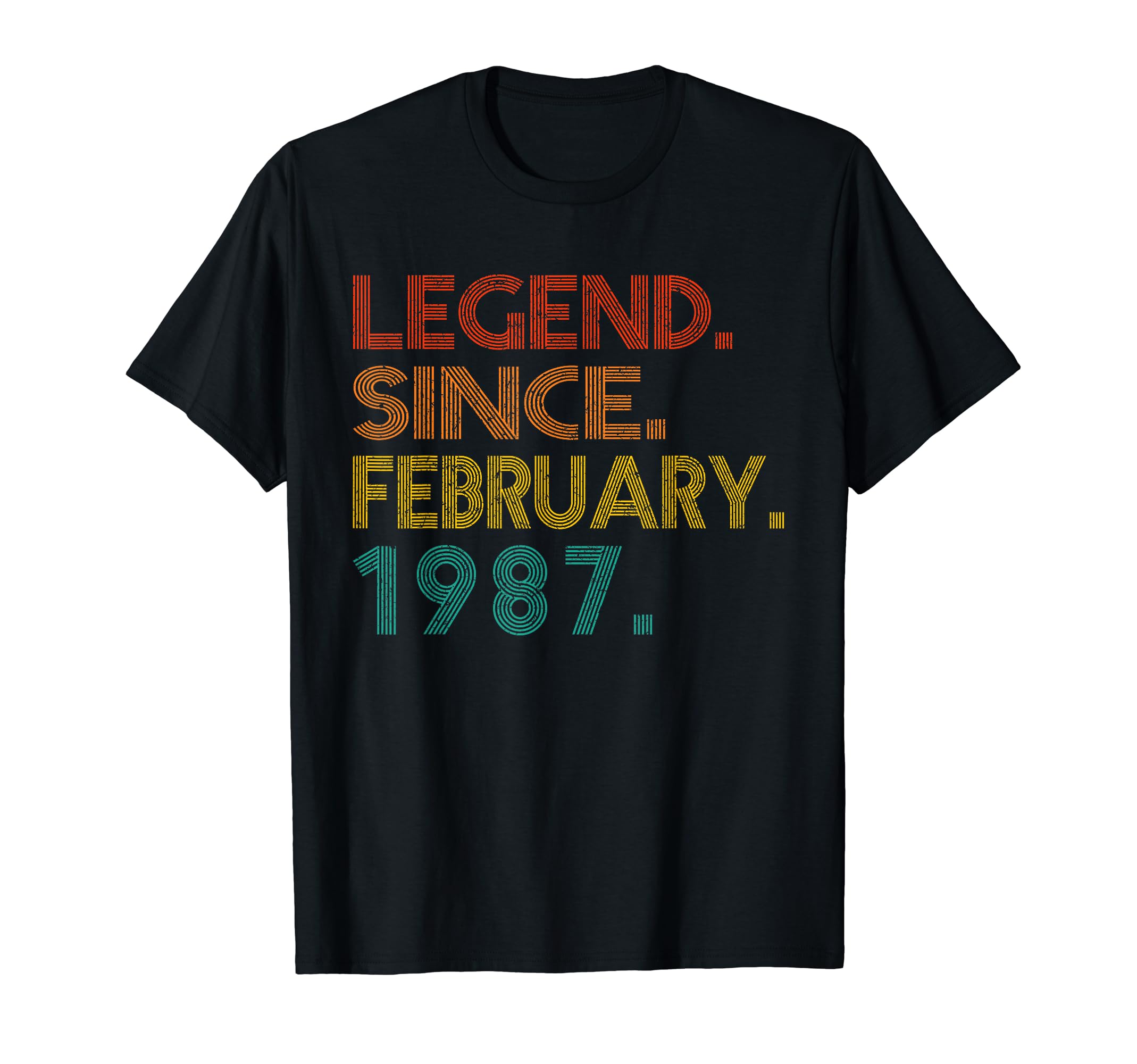 Legend Since February 1987 1987 Birthday T-Shirt - Aesthetic Graphic Unisex - T-Shirt, Sweatshirt, Hoodie