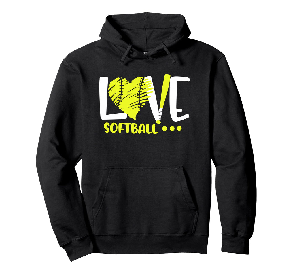 Love Softball Player Teen Athlete Coach Hoodie - Unique Graphic Men Women - T-Shirt, Sweatshirt, Hoodie