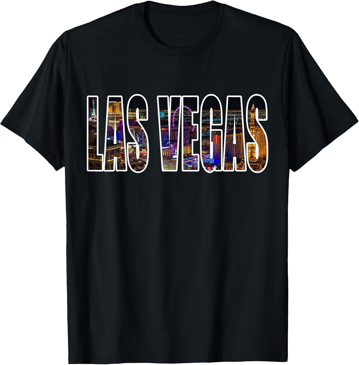 Las Vegas Nevada Urban Skyline Photography Font - Adult & Kids T-Shirts, Sweatshirts & Hoodies apparel design preview 1