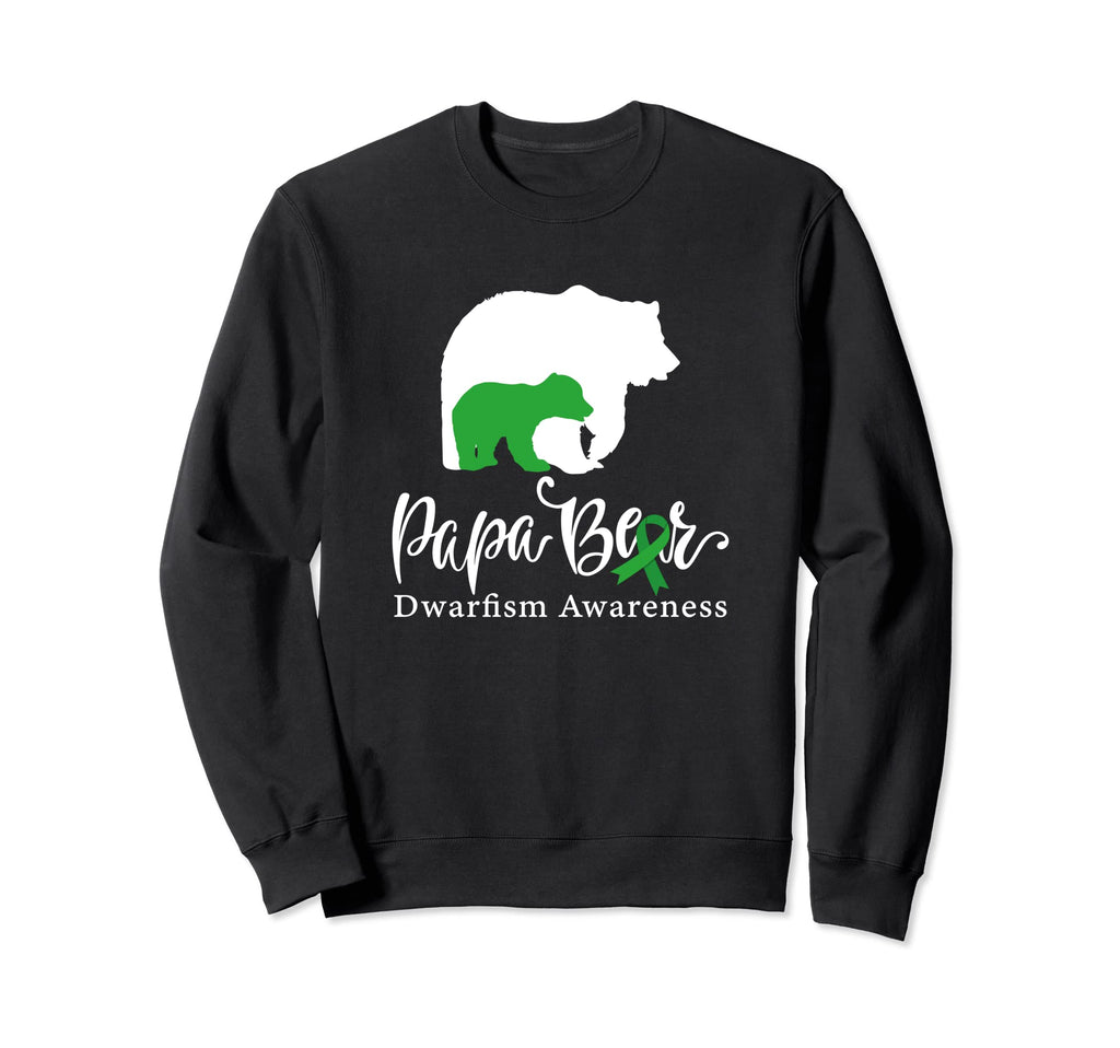 Papa Bear Green Ribbon Dwarfism Sweatshirt - Trendy Graphic Unisex - T-Shirt, Sweatshirt, Hoodie
