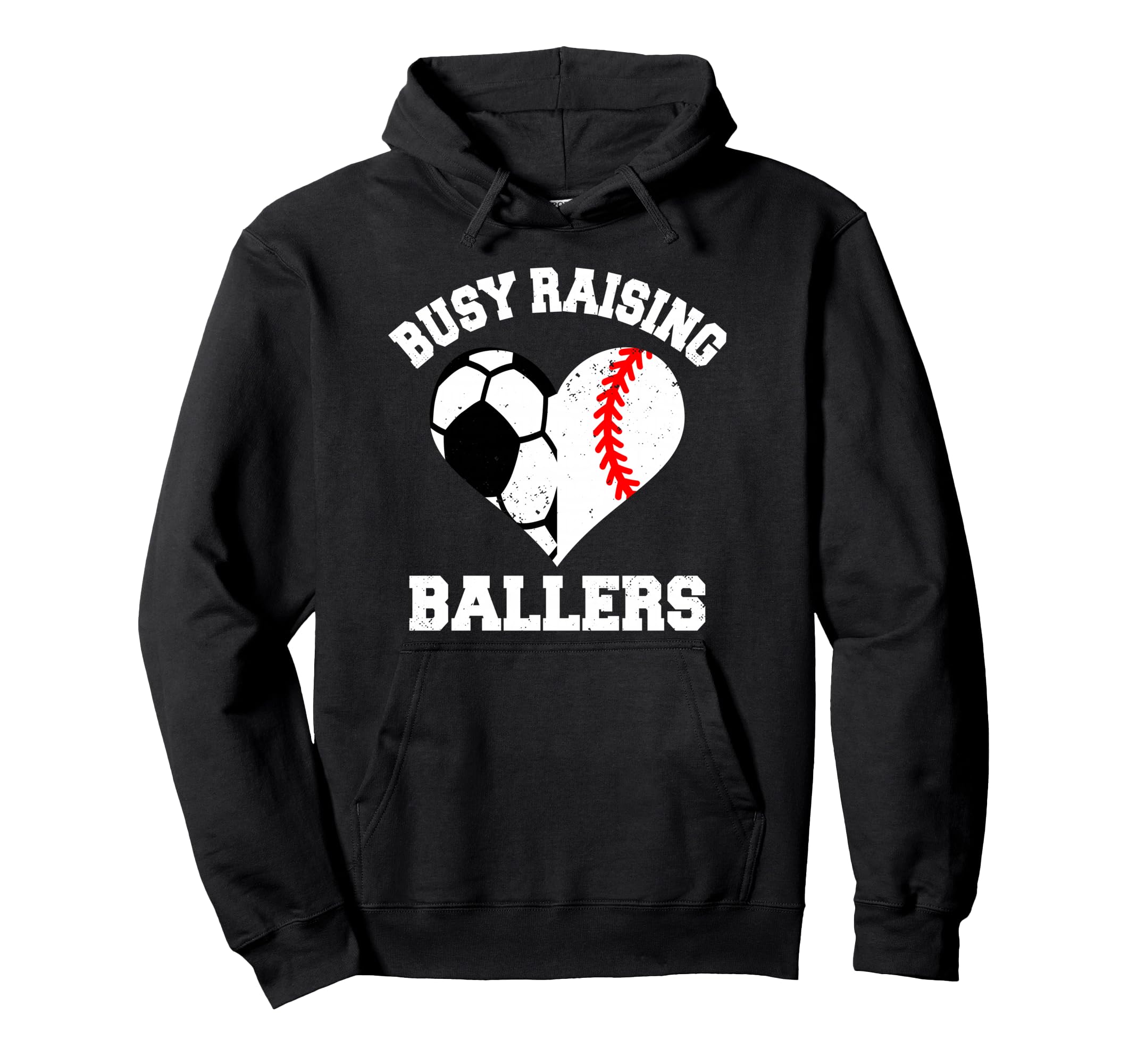Busy Raising Ballers Soccer Baseball Hoodie - Minimalist Print Men Women - T-Shirt, Sweatshirt, Hoodie