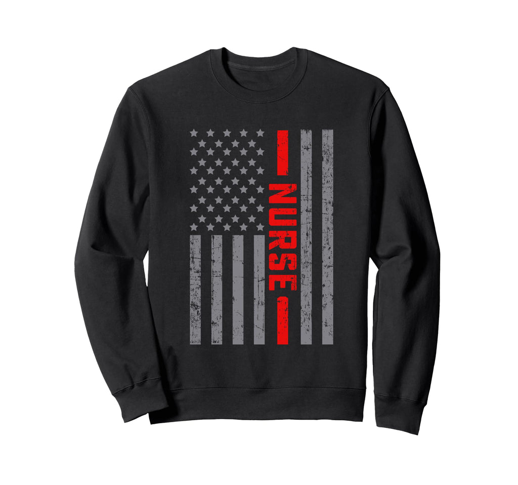 American Flag Nurse Us Flag Dad Sweatshirt - Graphic Print Men Women - T-Shirt, Sweatshirt, Hoodie