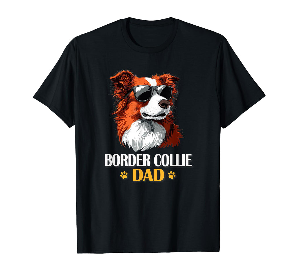 Mens Funny Sunglasses Red Border Collie T-Shirt - Minimalist Print Unisex - T-Shirt, Sweatshirt, Hoodie