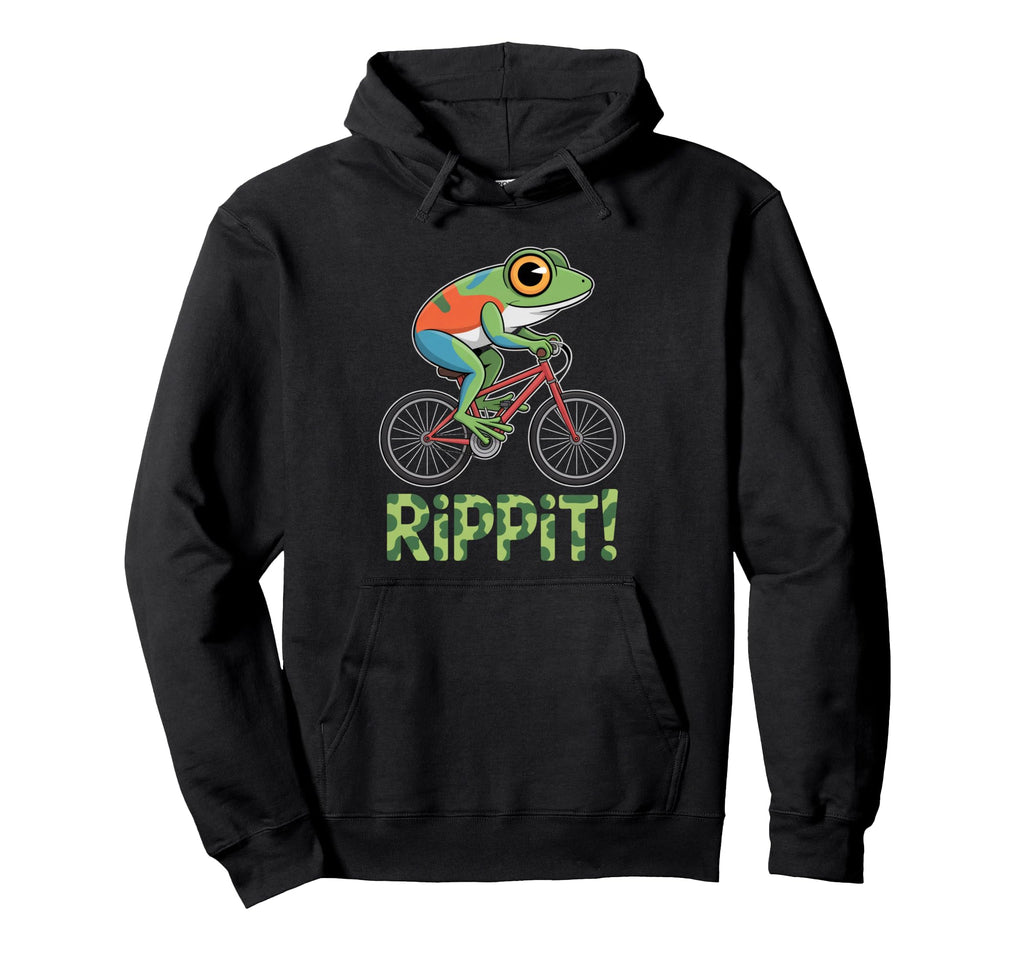 Funny Frog Cycling Cyclist Bicycle Bike Hoodie - Trendy Graphic Men Women - T-Shirt, Sweatshirt, Hoodie