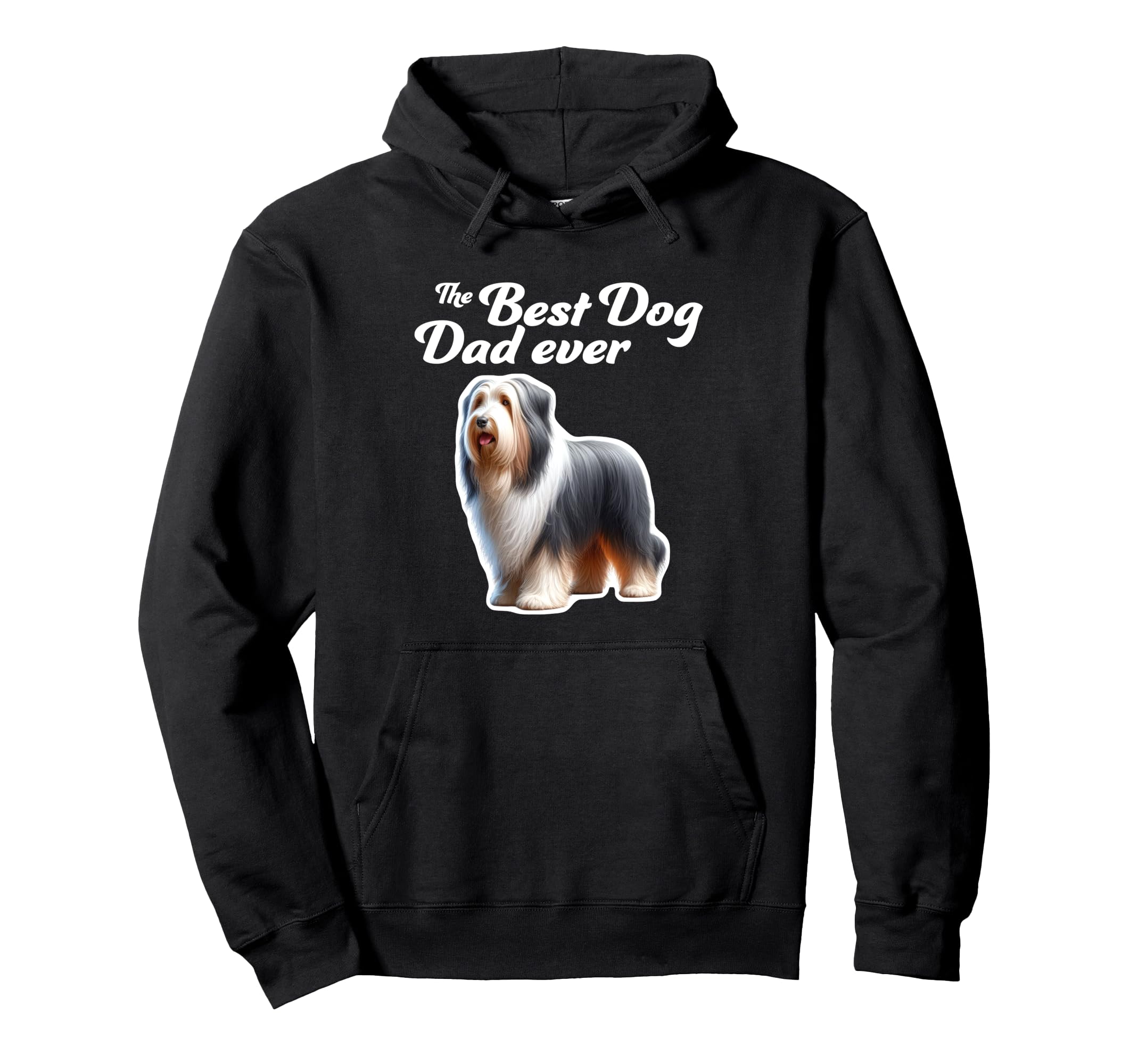 Best Dog Dad Ever Bearded Collie Hoodie - Custom Art Print Men Women - T-Shirt, Sweatshirt, Hoodie