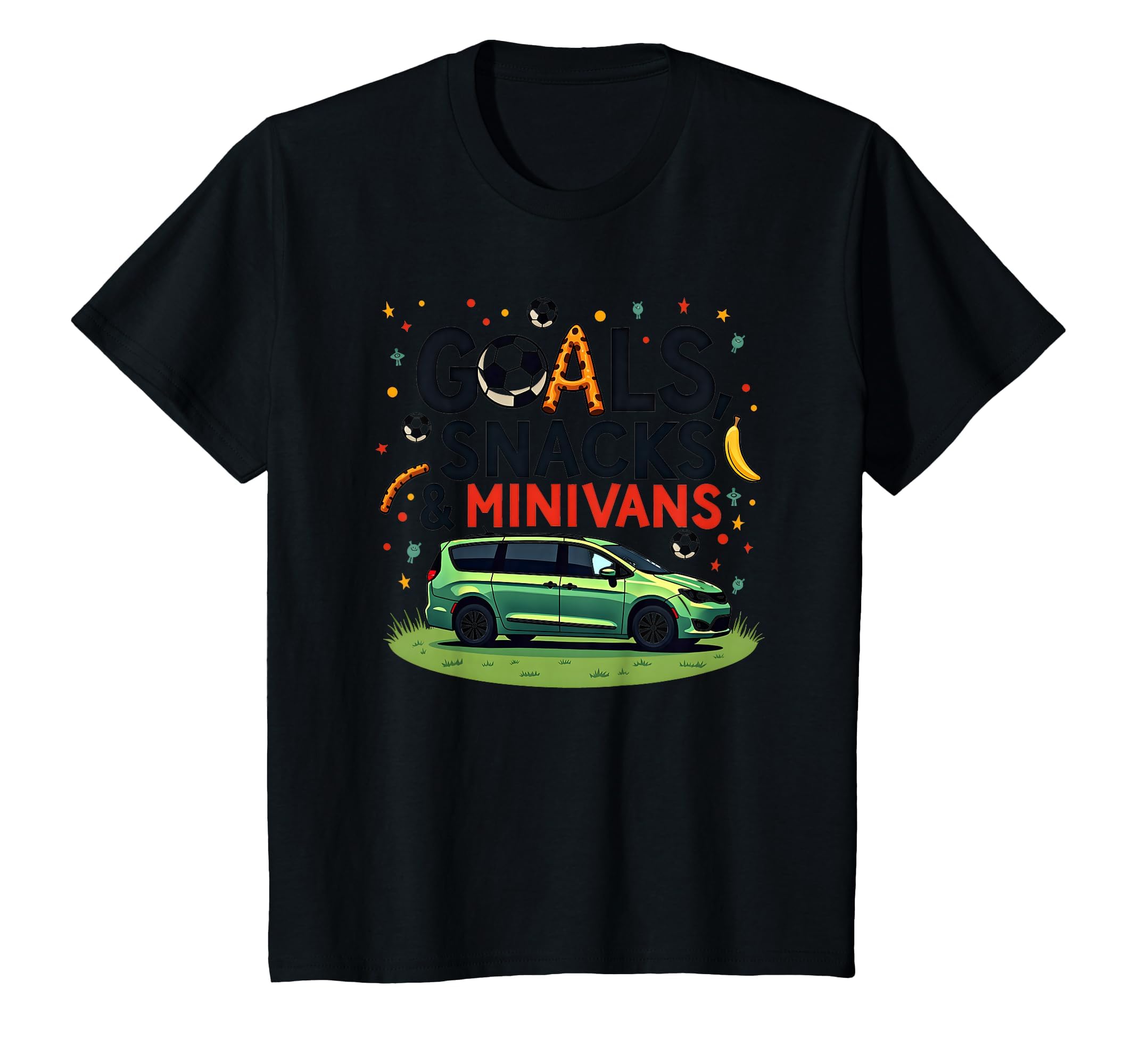 Goals Snacks Minivans Soccer Mom T-Shirt - Fun Novelty Design for Adults - T-Shirt, Sweatshirt, Hoodie