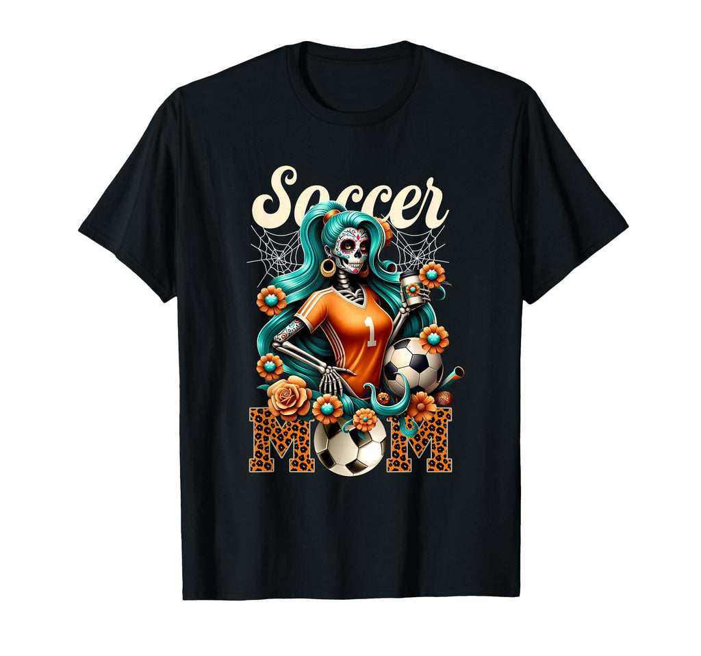 Soccer Mom Sugar Skeleton Coffee Leopard T-Shirt - Graphic Print Unisex - T-Shirt, Sweatshirt, Hoodie