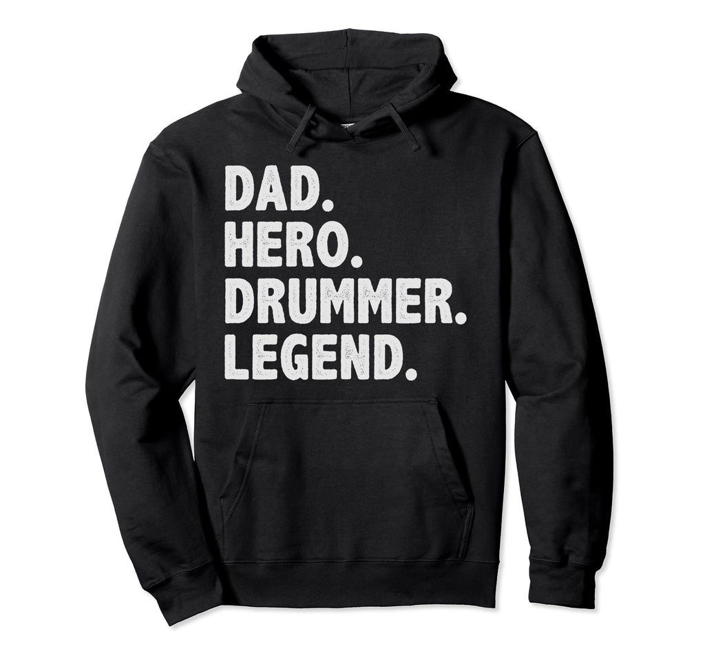 Distressed Funny Drum Dad Hero Drummer Hoodie - Trendy Graphic for Adults - T-Shirt, Sweatshirt, Hoodie