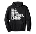 Distressed Funny Drum Dad Hero Drummer Hoodie - Trendy Graphic for Adults - T-Shirt, Sweatshirt, Hoodie
