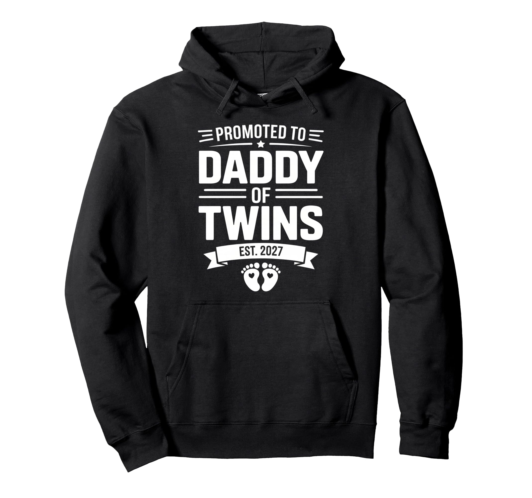 Promoted To Daddy Twins 2027 Dad Est 2027 Hoodie - Unique Graphic Unisex - T-Shirt, Sweatshirt, Hoodie