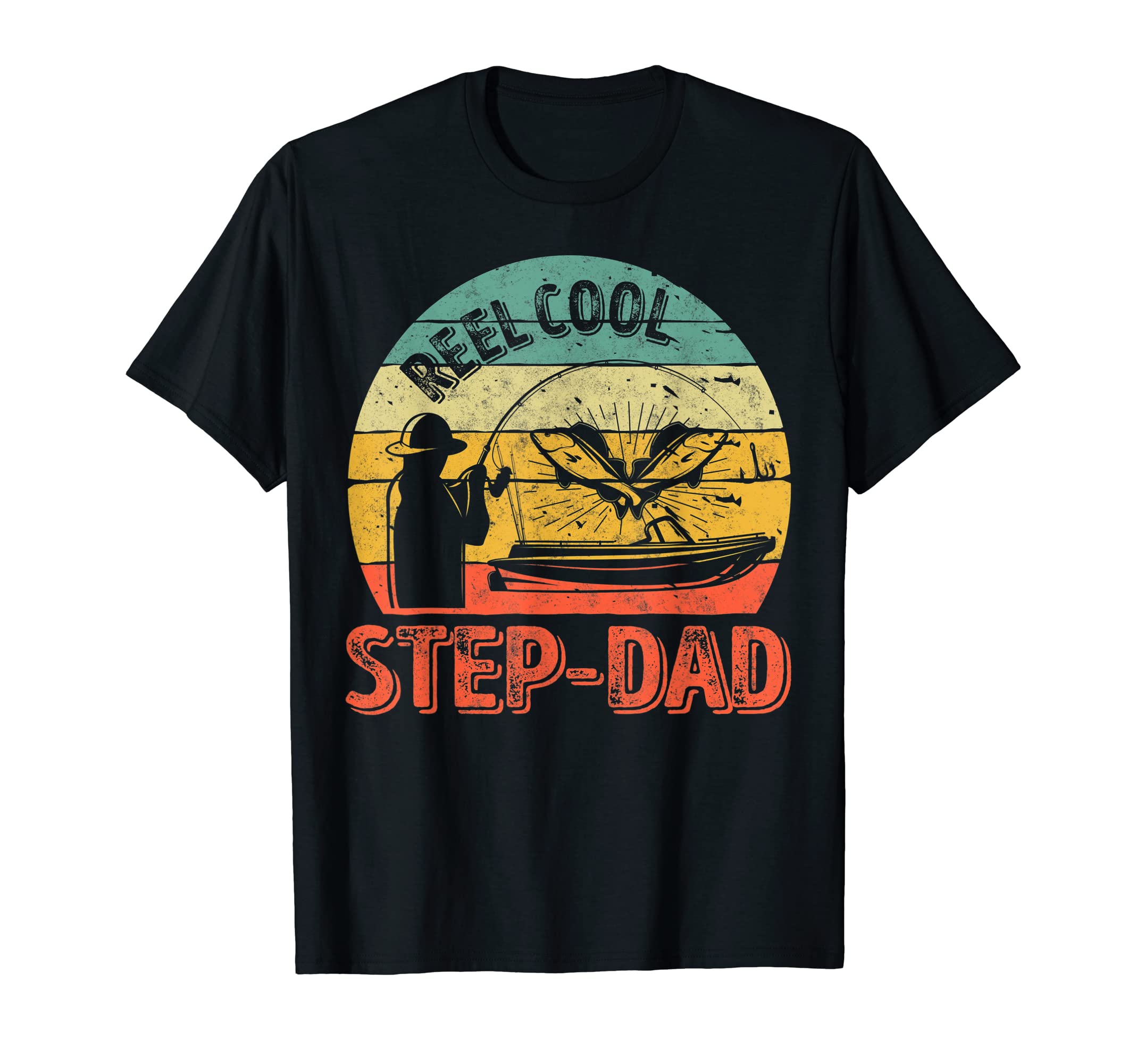 Mens Reel Step Dad Funny Fisherman T-Shirt - Minimalist Print Men Women - T-Shirt, Sweatshirt, Hoodie