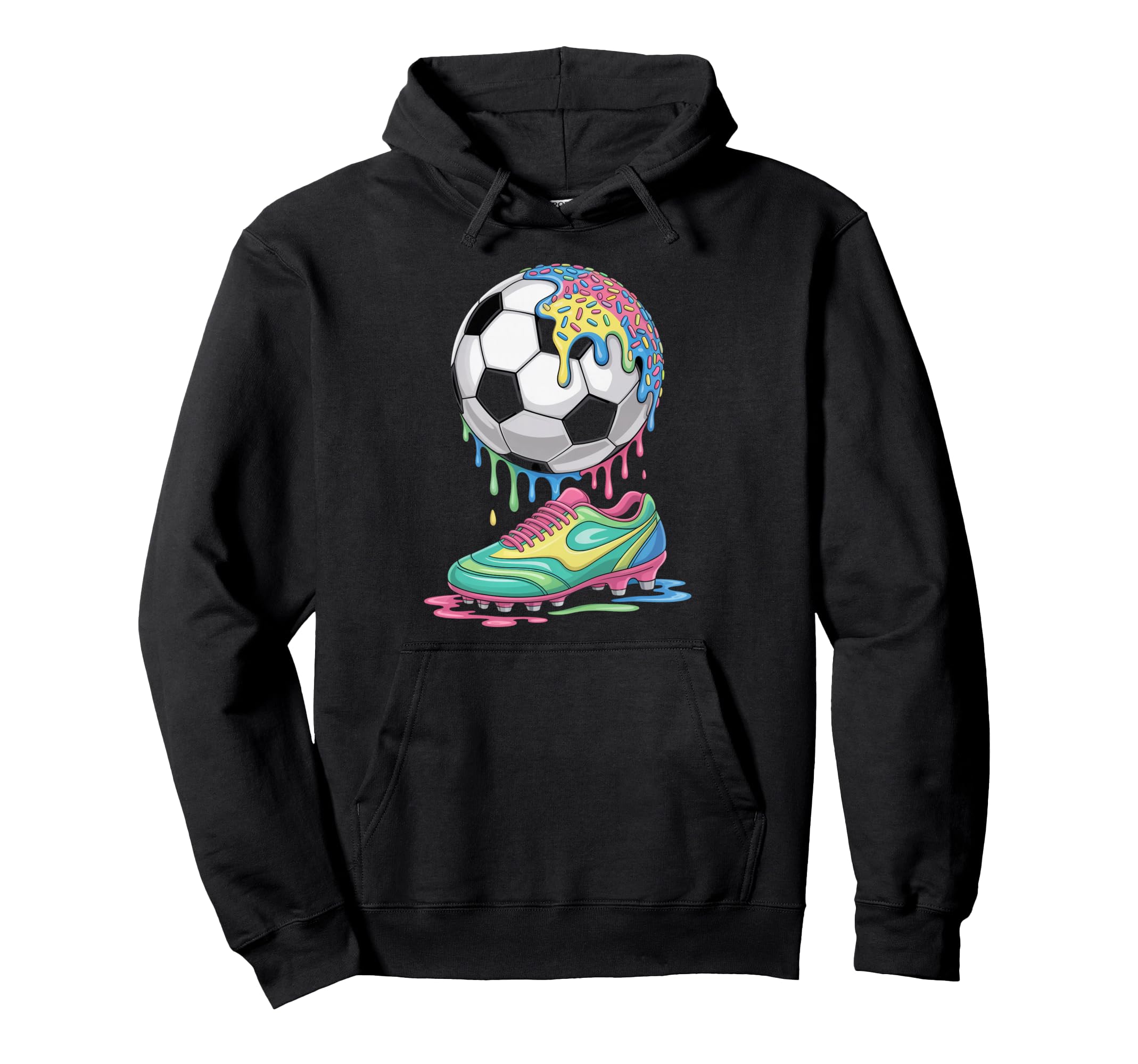 Soccer Ball Drip Ice Cream Drip Game Hoodie - Casual Everyday Wear Unisex - T-Shirt, Sweatshirt, Hoodie