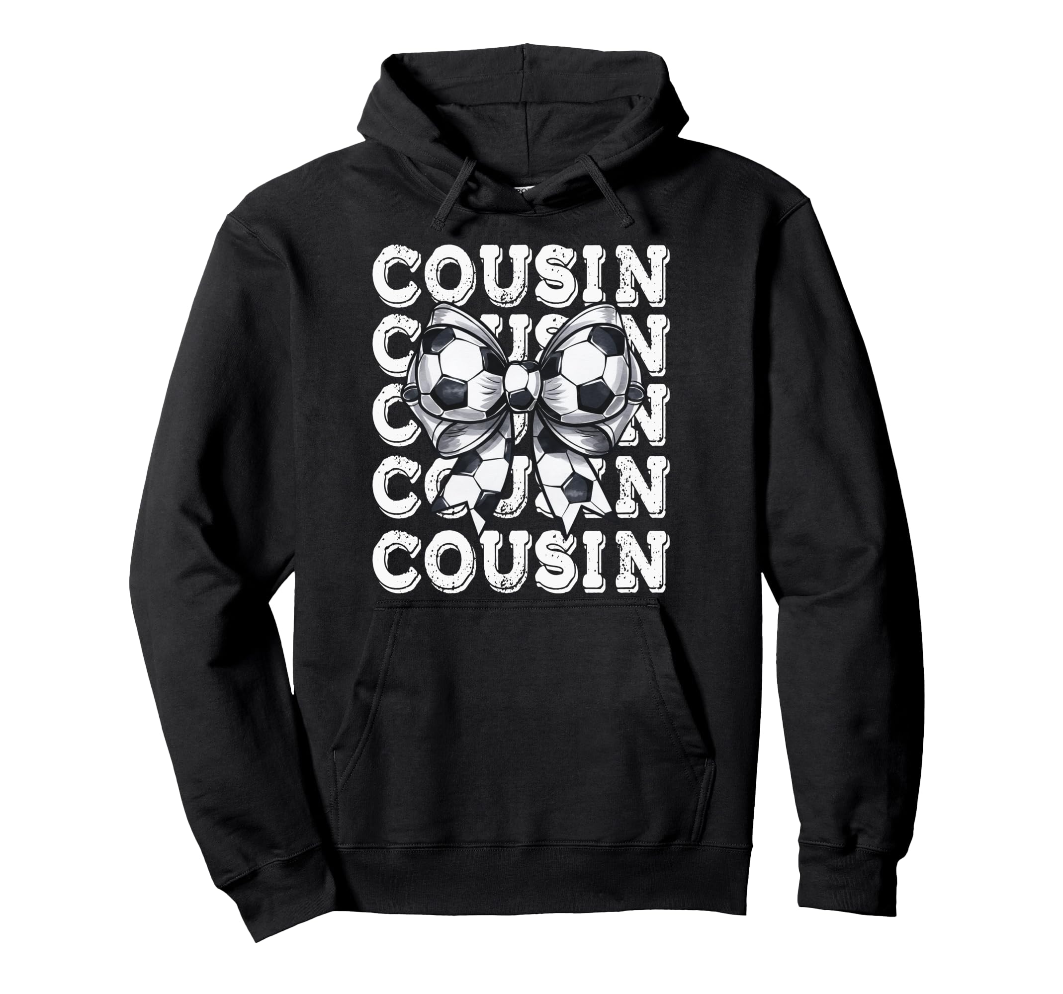 Coquette Soccer Cousin Matching Family Bow Hoodie - Novelty Apparel Unisex - T-Shirt, Sweatshirt, Hoodie