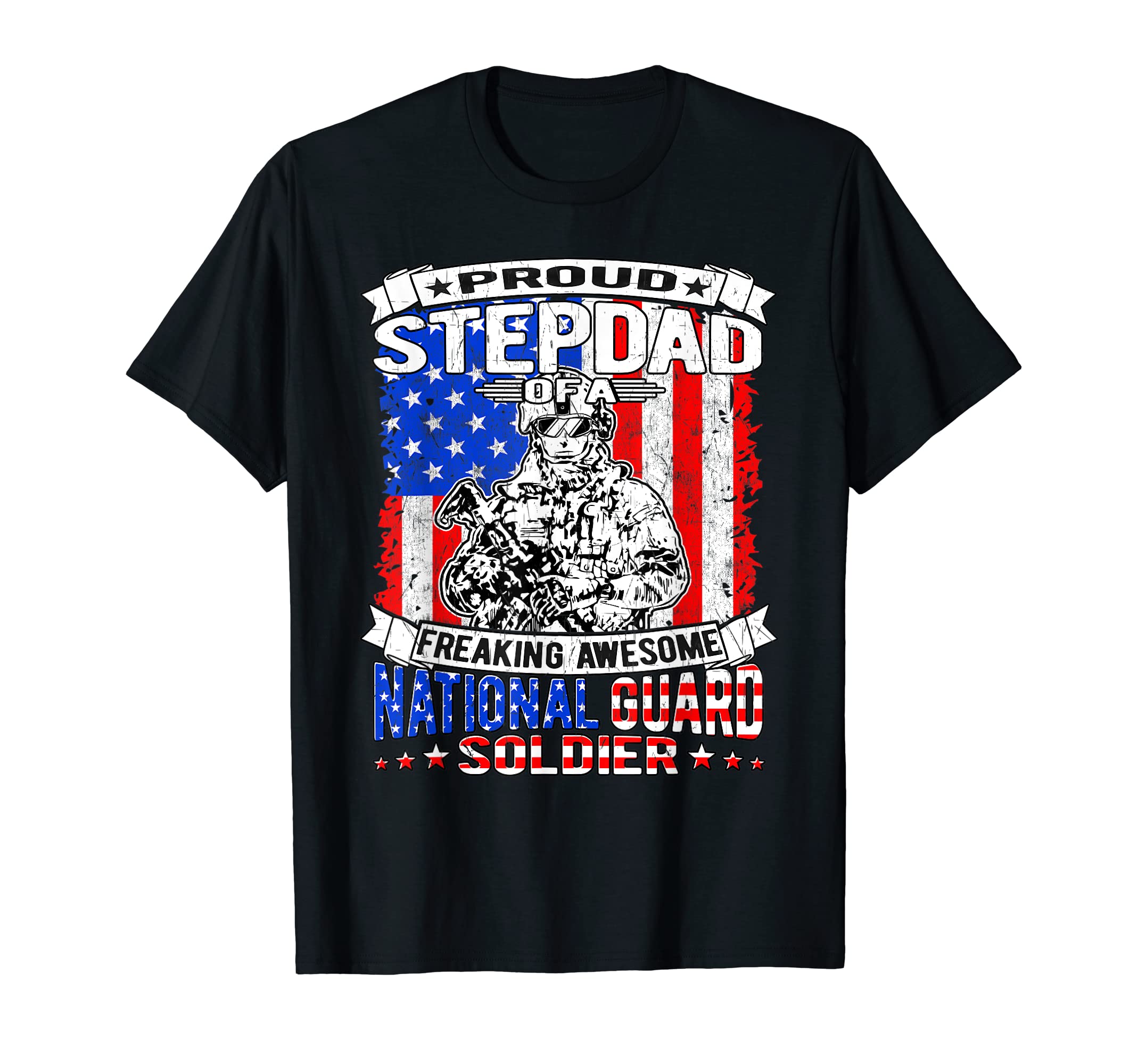 Proud Stepdad National Guard Soldier T-Shirt - Graphic Print for Adults - T-Shirt, Sweatshirt, Hoodie