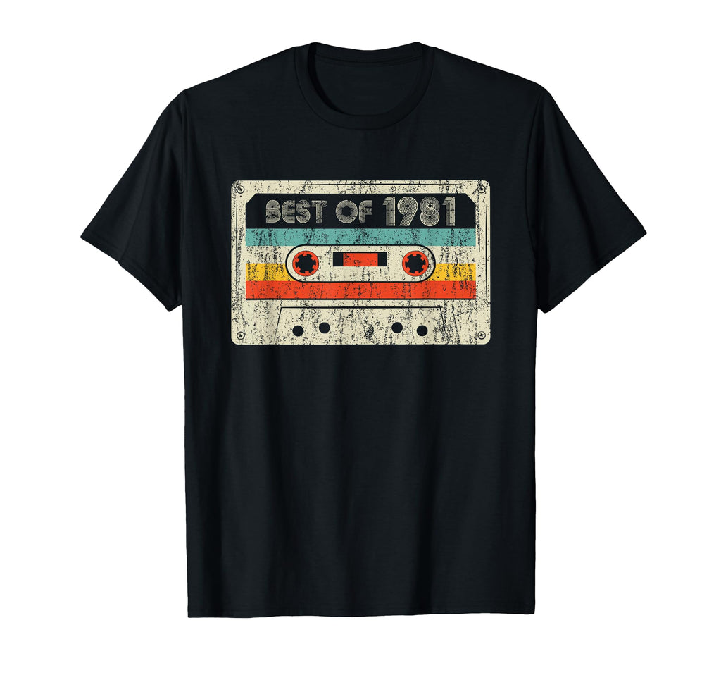 Best 1981 Birthday Yrs 1981 Cassette T-Shirt - Streetwear Style for Adults - T-Shirt, Sweatshirt, Hoodie