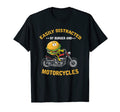 Easily Distracted Burger And Motorcycles T-Shirt - Graphic Print Men Women - T-Shirt, Sweatshirt, Hoodie