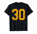 Distressed Orange Number 30 Jersey T-Shirt - Novelty Apparel for Adults - T-Shirt, Sweatshirt, Hoodie