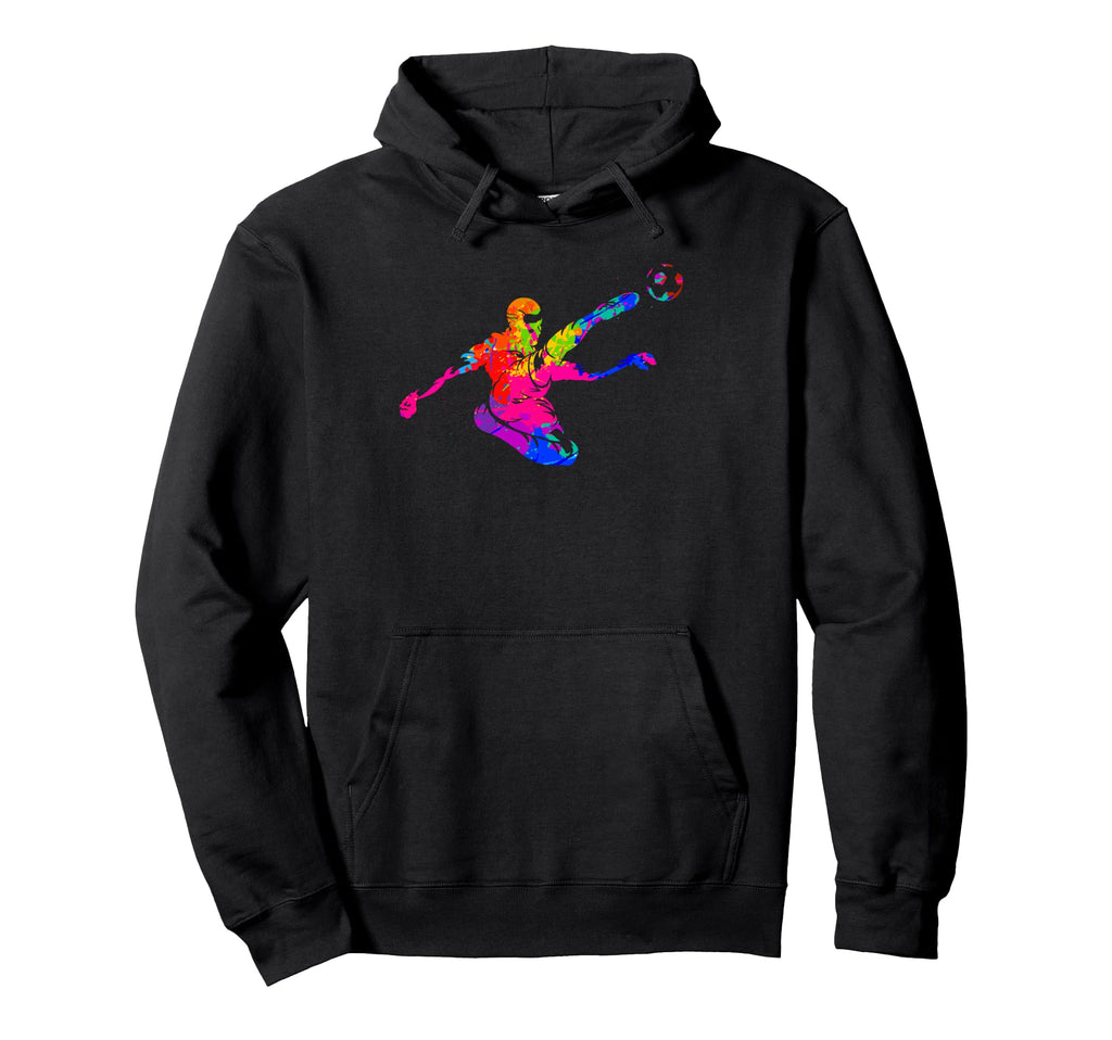 Colorful Funny Soccer Player Fan Game Hoodie - Minimalist Print Men Women - T-Shirt, Sweatshirt, Hoodie