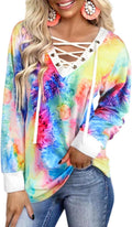 Women's V Neck Lace Up Casual Lightweight Loose Fit - Adult & Kids T-Shirts, Sweatshirts & Hoodies apparel design preview 1