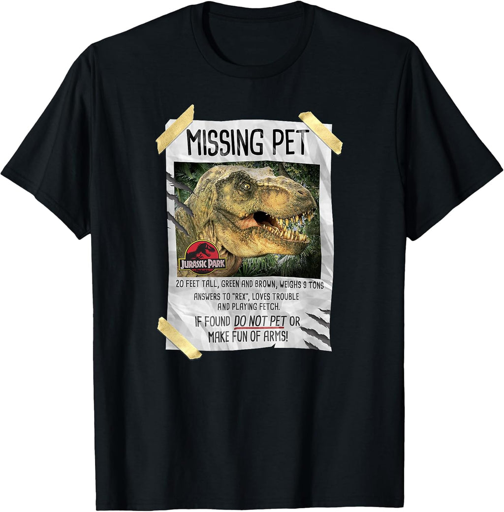 Missing Pet T-Rex Poster Taped Small - Adult & Kids T-Shirts, Sweatshirts & Hoodies apparel design preview 1