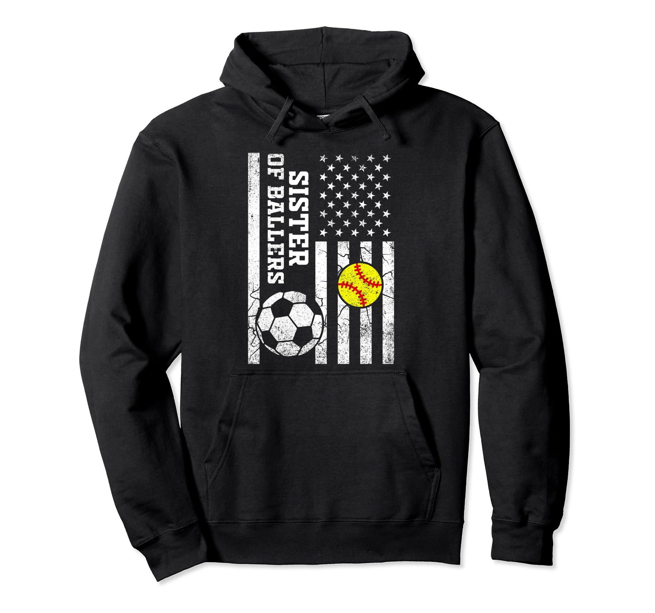 Sister Ballers Baseball Soccer Hoodie - Custom Art Print for Adults - T-Shirt, Sweatshirt, Hoodie