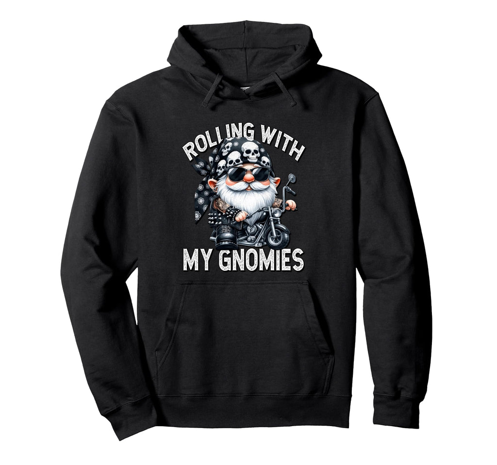 Funny Motorcycle Biker Gnome Rolling Hoodie - Custom Art Print Men Women - T-Shirt, Sweatshirt, Hoodie