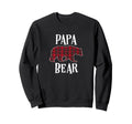 Papa Bear Black Red Tartan Plaid Fun Sweatshirt - Unique Graphic Men Women - T-Shirt, Sweatshirt, Hoodie