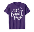 Number 17 Biggest Fan Football Mom Dad T-Shirt - Trendy Graphic for Adults - T-Shirt, Sweatshirt, Hoodie