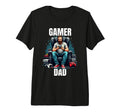 Fathers Day Gift Gamer Dad Tri Blend T-Shirt - Custom Art Print Unisex - T-Shirt, Sweatshirt, Hoodie