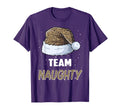 Team Naughty Santa Leopard Hat Pajamas T-Shirt - Trendy Graphic Men Women - T-Shirt, Sweatshirt, Hoodie