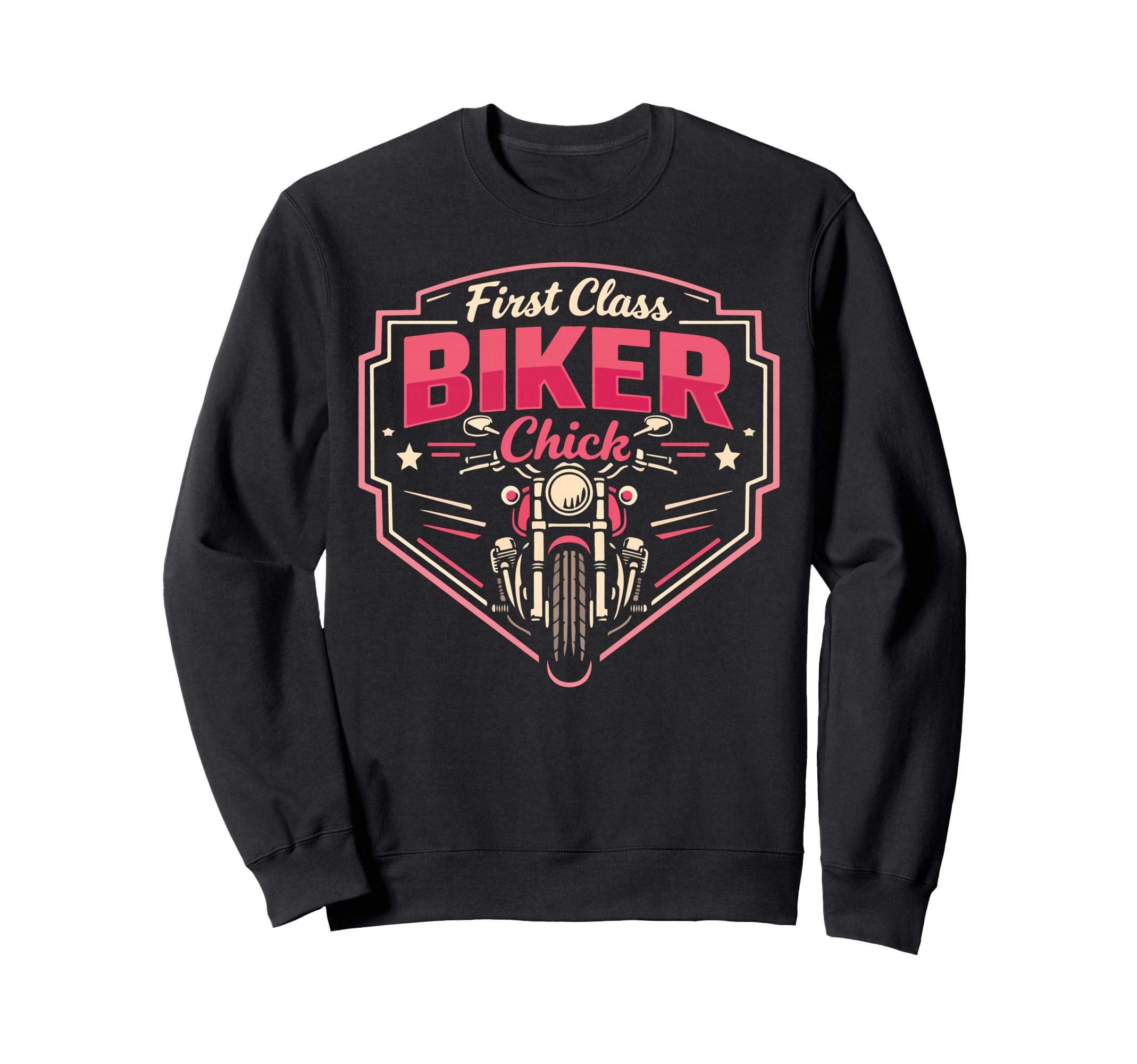 Motorcycle Biker Female First Sweatshirt - Custom Art Print Men Women - T-Shirt, Sweatshirt, Hoodie