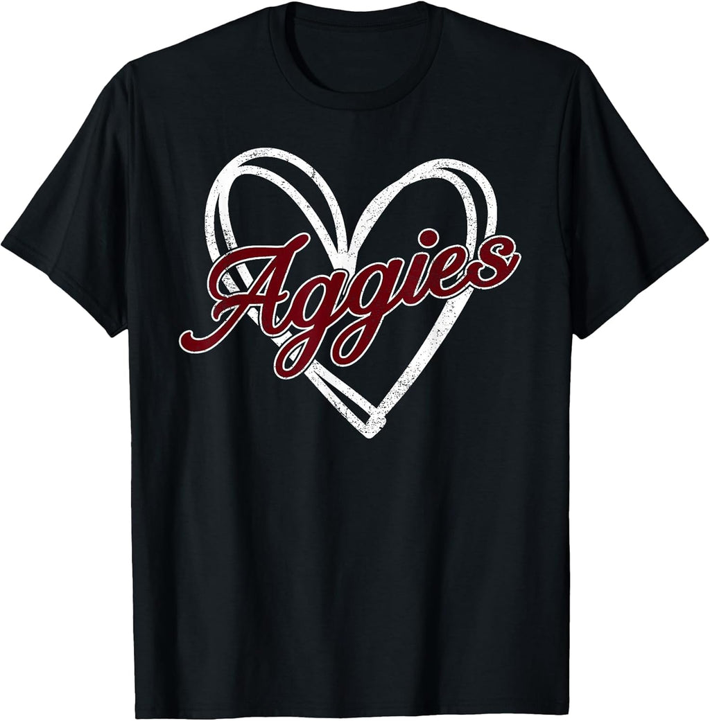 Retro Personalized Aggies-Heart Men Women - Adult & Kids T-Shirts, Sweatshirts & Hoodies apparel design preview 1