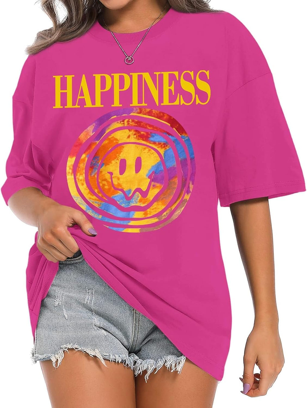 Smile Face Preppy Graphic for Teen Girls Gym Baggy - Adult & Kids T-Shirts, Sweatshirts & Hoodies apparel design preview 1