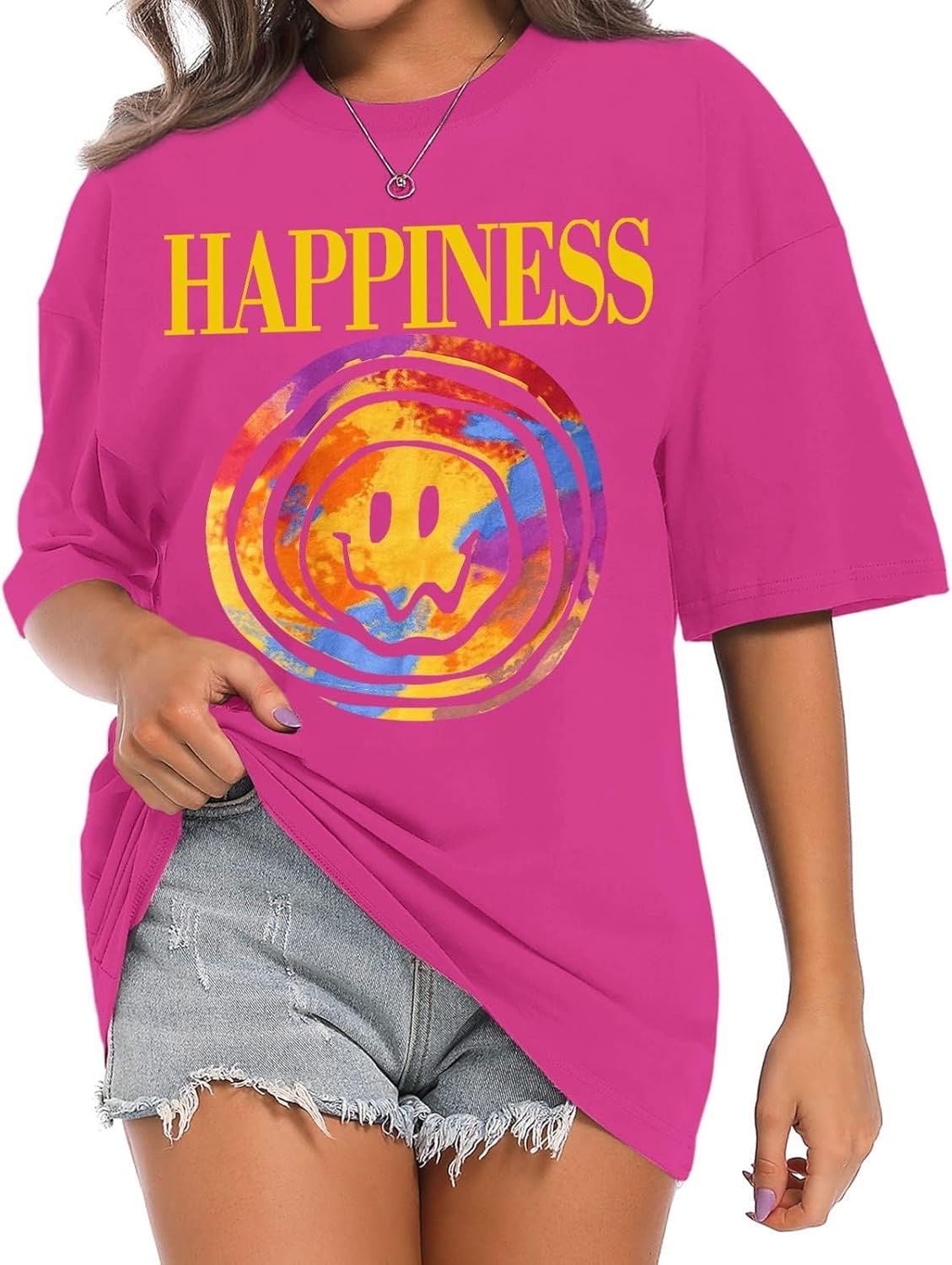 Smile Face Preppy Graphic for Teen Girls Gym Baggy - Adult & Kids T-Shirts, Sweatshirts & Hoodies apparel design preview 1