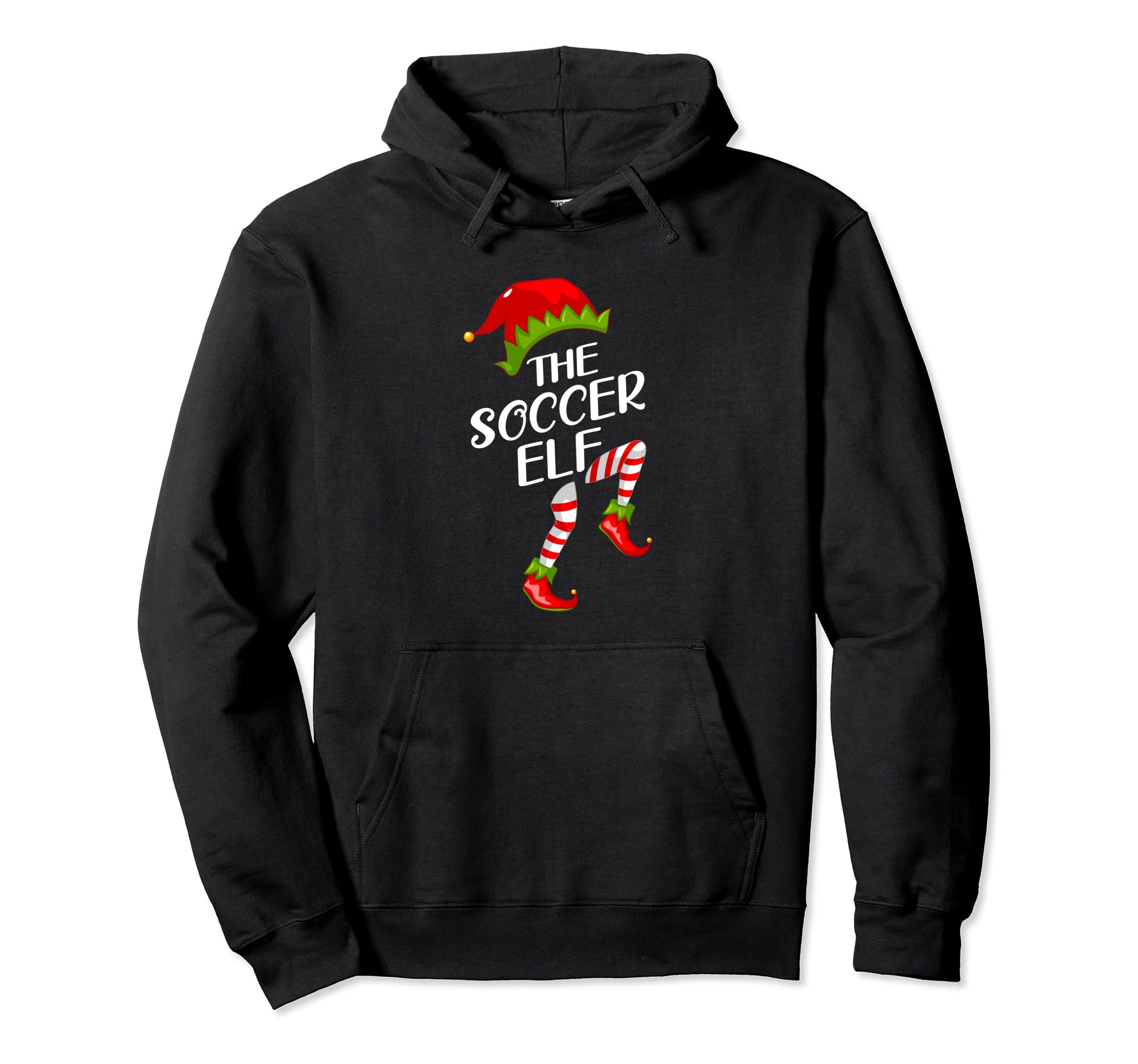 Funny Soccer Elf Family Matching Pajama Hoodie - Graphic Print for Adults - T-Shirt, Sweatshirt, Hoodie