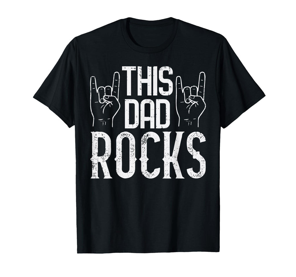 Fathers Day This Dad Rocks Rocker Hand T-Shirt - Unique Graphic Unisex - T-Shirt, Sweatshirt, Hoodie