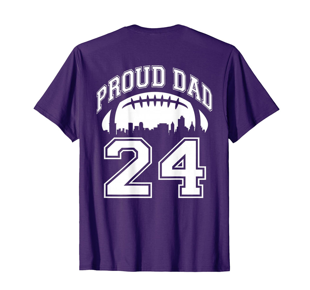 Custom Proud Football Dad Number 24 T-Shirt - Custom Art Print Unisex - T-Shirt, Sweatshirt, Hoodie