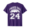 Custom Proud Football Dad Number 24 T-Shirt - Custom Art Print Unisex - T-Shirt, Sweatshirt, Hoodie