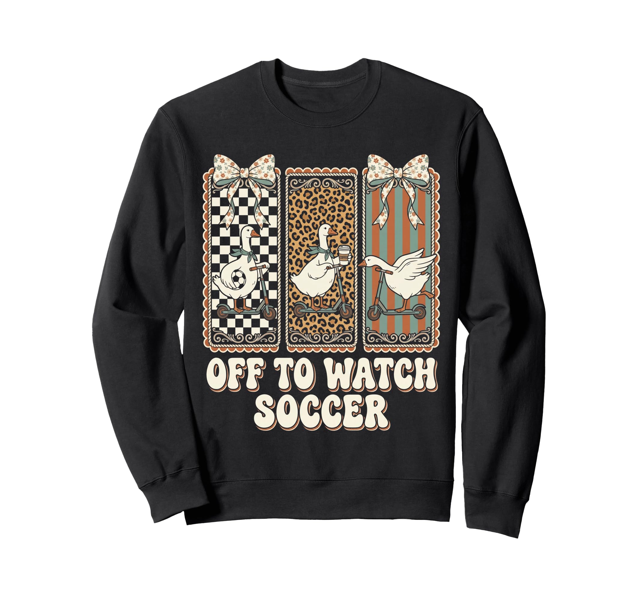 Off To Watch Soccer Silly Goose Sweatshirt - Graphic Print for Adults - T-Shirt, Sweatshirt, Hoodie