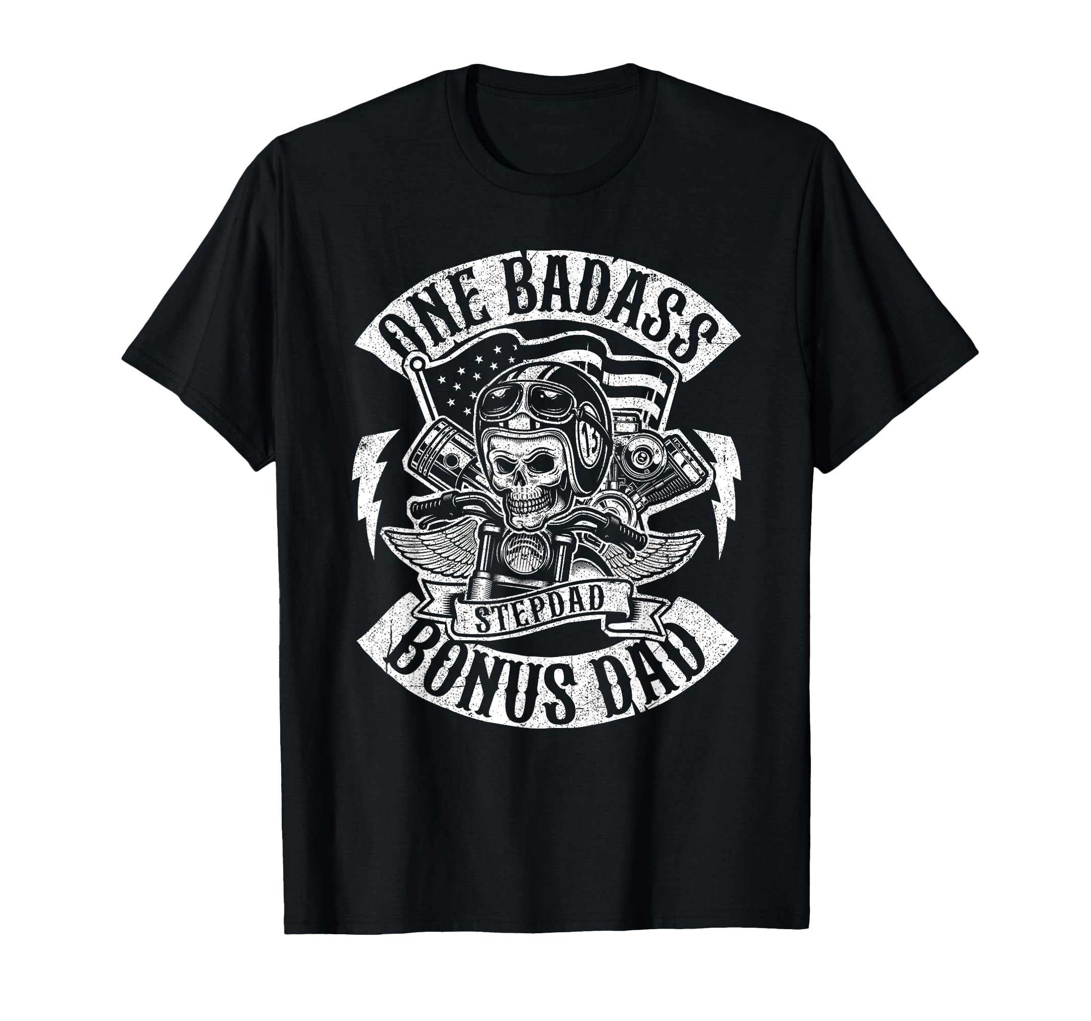 One Badass Bonus Stepdad Biker Step T-Shirt - Minimalist Print for Adults - T-Shirt, Sweatshirt, Hoodie