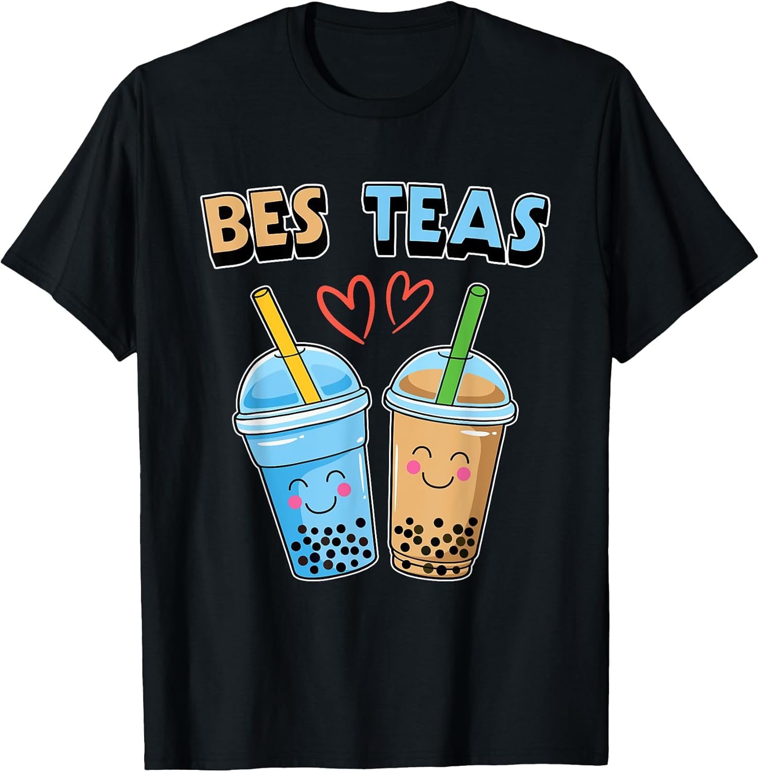 Boba Bubble Tea Bes Teas Kawaii Cute Bestie Blue and - Adult & Kids T-Shirts, Sweatshirts & Hoodies apparel design preview 1