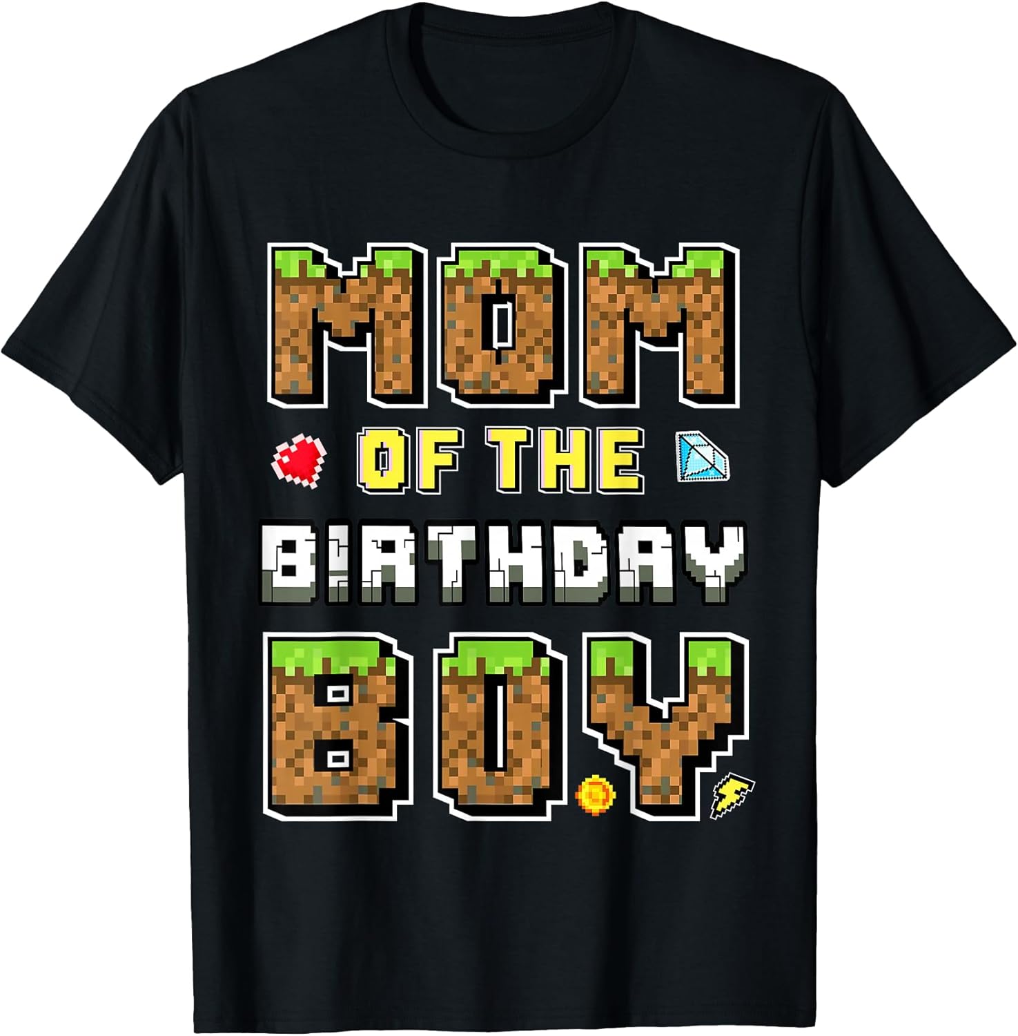 Mom Of The Birthday Boy Gamer Pixel party Matching - Adult & Kids T-Shirts, Sweatshirts & Hoodies apparel design preview 1