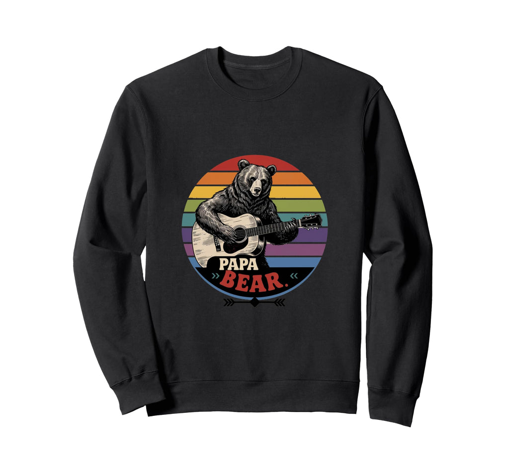 Funny Papa Bear Guitar Lover Fathers Sweatshirt - Streetwear Style Unisex - T-Shirt, Sweatshirt, Hoodie
