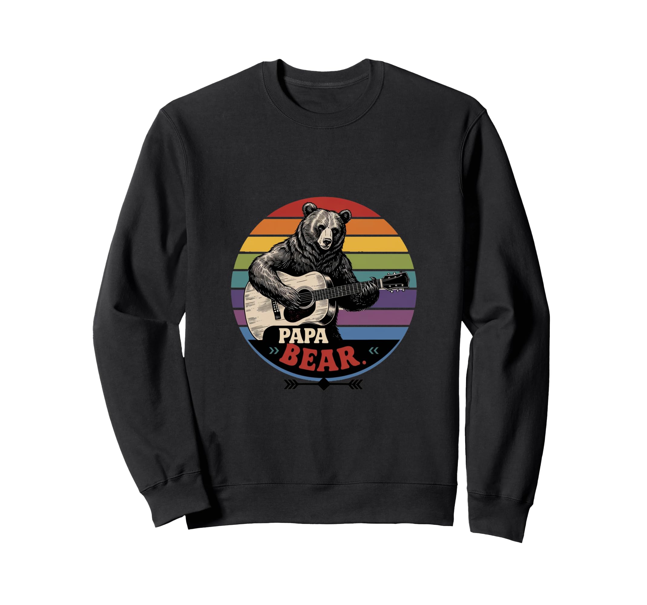 Funny Papa Bear Guitar Lover Fathers Sweatshirt - Streetwear Style Unisex - T-Shirt, Sweatshirt, Hoodie