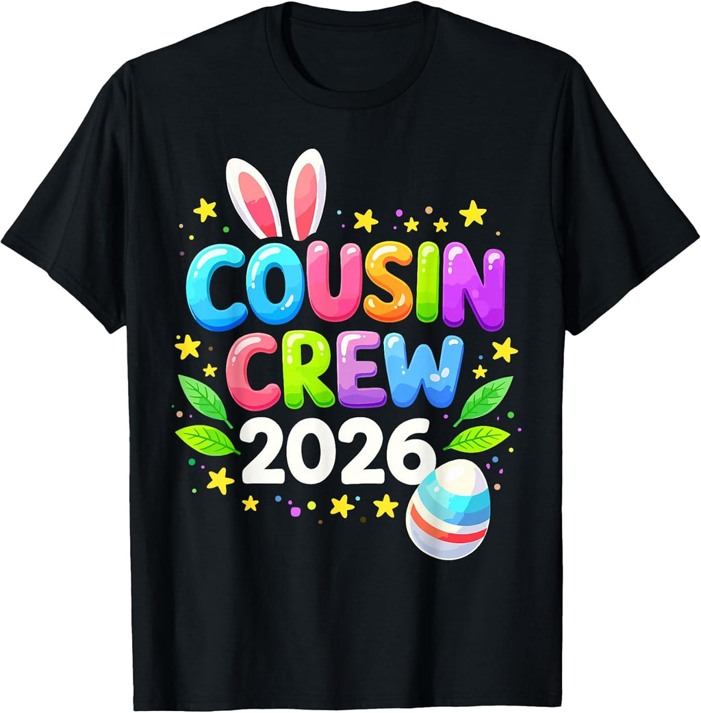 Easter 2026 Cousin Crew Bunny Ears Family Colorful - Adult & Kids T-Shirts, Sweatshirts & Hoodies apparel design preview 1